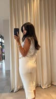 Beyaz Aida Yelek