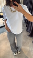 Beyaz Dilvin Dekoratif Yaka T-shirt