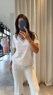 Beyaz Loretta Dantel Bluz 