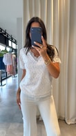 Beyaz Loretta Dantel Bluz 
