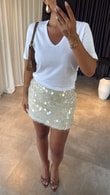 Beyaz V Yaka T-Shirt
