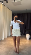 Beyaz V Yaka T-Shirt