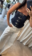 Denim Agraflı Büstiyer 