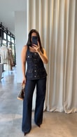 Denim Plumeria Takım