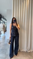 Denim Plumeria Takım