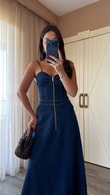 Denim Praia Elbise