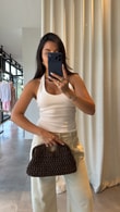 Dilvin Ekru Halter Yaka Bluz