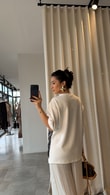 Ekru Dantel Detaylı Town Bluz