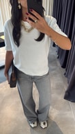 Ekru Dilvin Dekoratif Yaka T-shirt