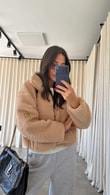 Ekru Sherpa Peluş Mont