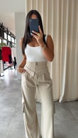Ekru Yuliya Pantolon