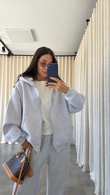 Gri Toky Fermuarlı Sweatshirt