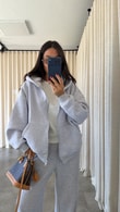 Gri Toky Fermuarlı Sweatshirt