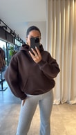 Kahve Caprea Kapüşonlu Sweat