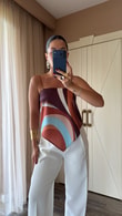 Kahve Desenli Delfina Bluz 
