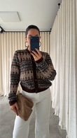 Kahve Dorian Düğmeli Hırka