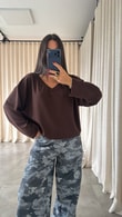 Kahve Lineo V Yaka T-shirt