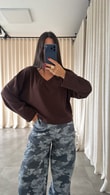 Kahve Lineo V Yaka T-shirt