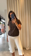Kahve Loretta Dantel Bluz 