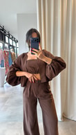 Kahve Maribel Üçlü Takım