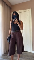 Kahve Marion Kemerli Şort 