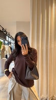 Kahve Narses Uzun Kol T-shirt