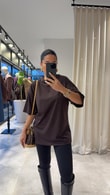 Kahve Oversize Moria T-shirt