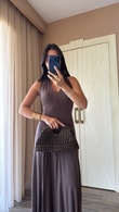 Kahve Paula Elbise 