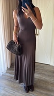 Kahve Paula Elbise 