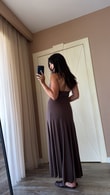 Kahve Paula Elbise 