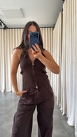 Kahve Pedro İkili Triko Bluz