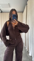 Kahve Pedro İkili Triko Bluz