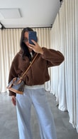 Kahve Sherpa Peluş Mont