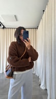 Kahve Sherpa Peluş Mont