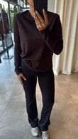 Kahve Uzun Kollu Basic T-shirt