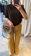 Kahve Vatkalı Vini T-shirt
