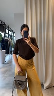 Kahve Vatkalı Vini T-shirt
