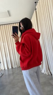 Kırmızı Toky Fermuarlı Sweatshirt