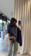 Lacivert Bray Bluz