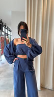 Lacivert Maribel Üçlü Takım