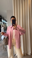 Pembe Monrovia Tensel Gömlek