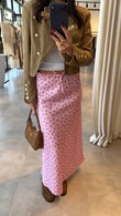 Pembe Puantiyeli Saten Etek 