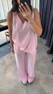Pembe V Yaka Tensel Takım 