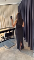 Siyah Büzgü Detaylı Elbise