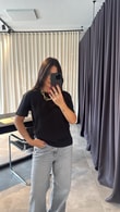 Siyah Dilvin Dekoratif Yaka T-shirt