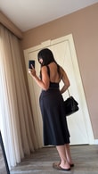 Siyah Marion Kemerli Şort 
