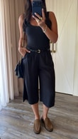 Siyah Marion Kemerli Şort 
