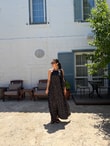 Siyah Puantiyeli Çantalı Elbise