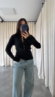 Siyah Simón Çıtçıtlı Triko