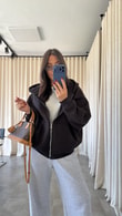 Siyah Toky Fermuarlı Sweatshirt